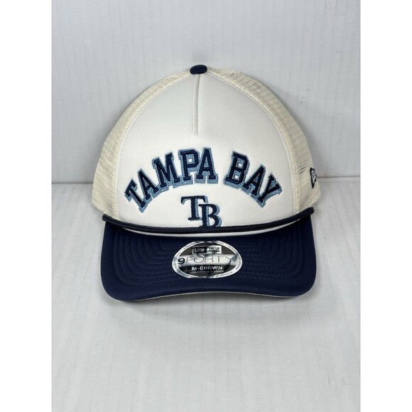 Tampa Bay Rays New Era M-Crown 9FORTY A-Frame Trucker Snapback Hat Cap NEW - Picture 1 of 5